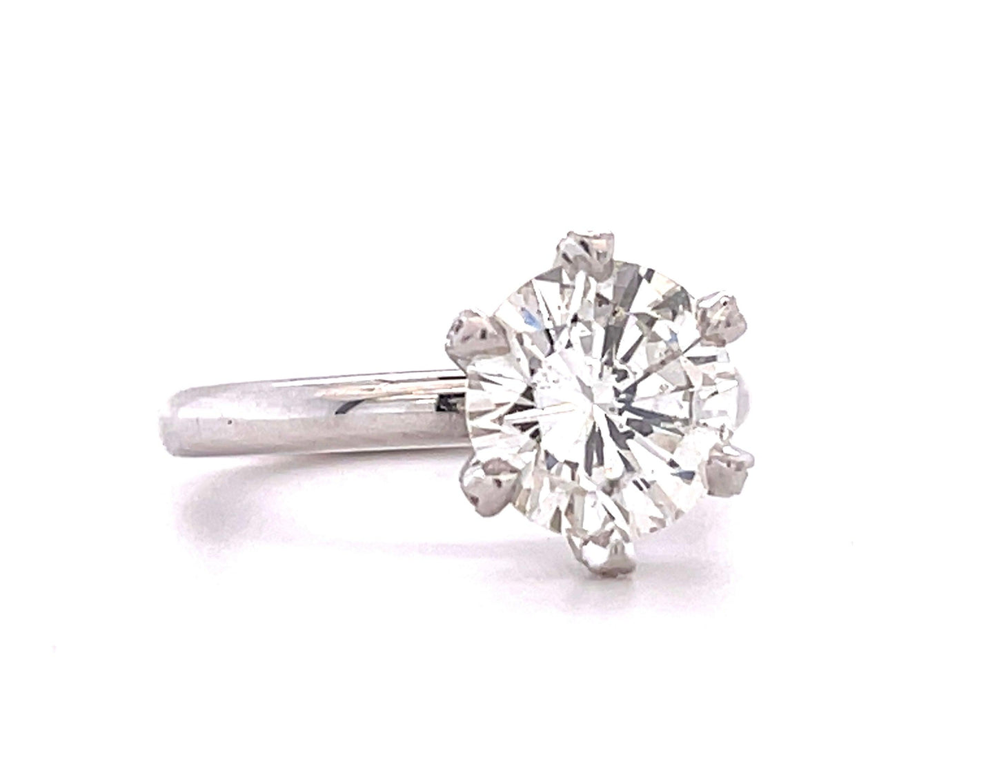 PT Ring with Diamond Encrusted Prongs Round Brilliant Diamond 2.52ct