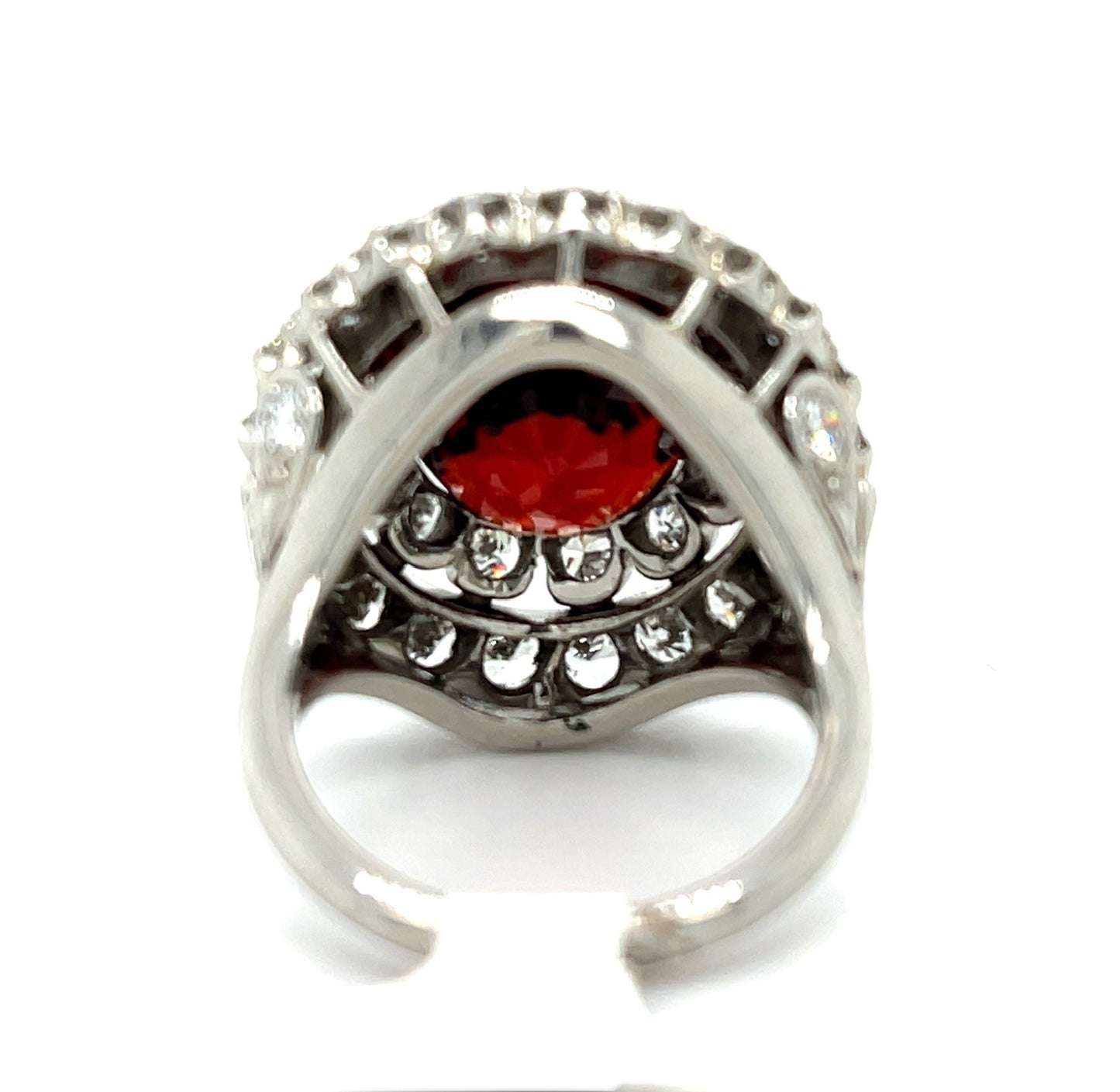 18.14ct Spessartite Garnet Ring Platinum 4ct Diamond