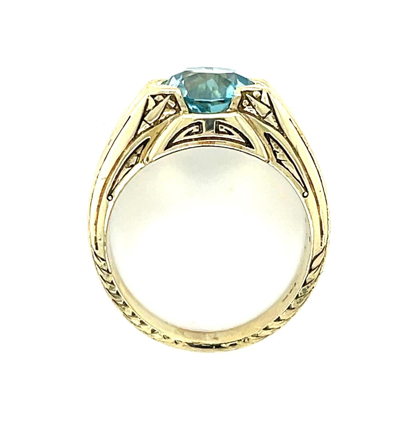 4.50ct Zircon 14K Green Gold Art Deco Men's Ring