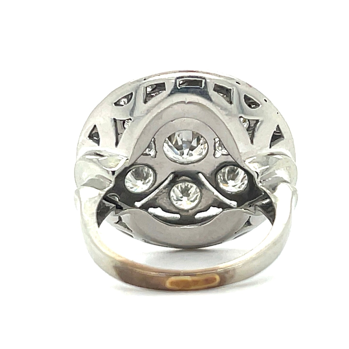 Art Deco .55ct Transitional Cut Center Diamond Palladium Vintage Ring (Circa 1930s) 2.20ct SD