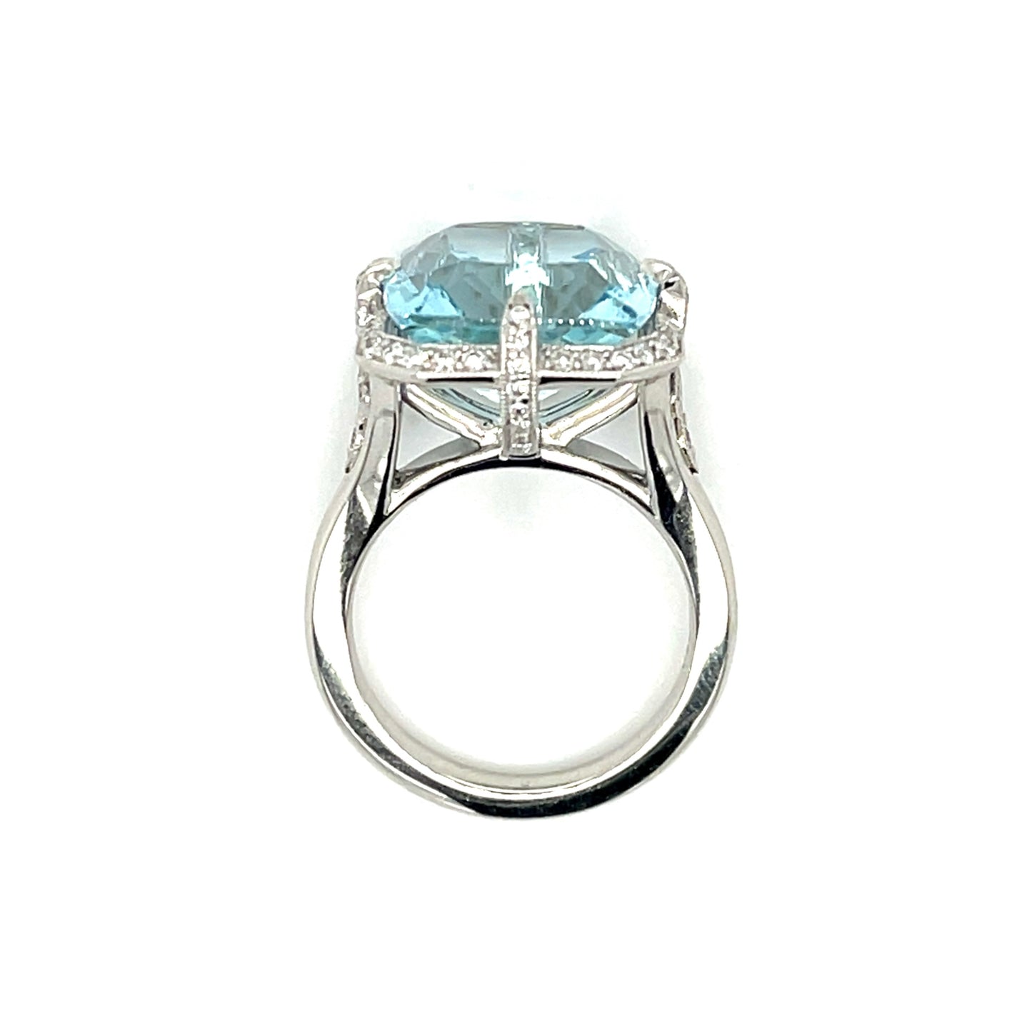 7.06ct Aquamarine Platinum Ring .54ct Diamonds