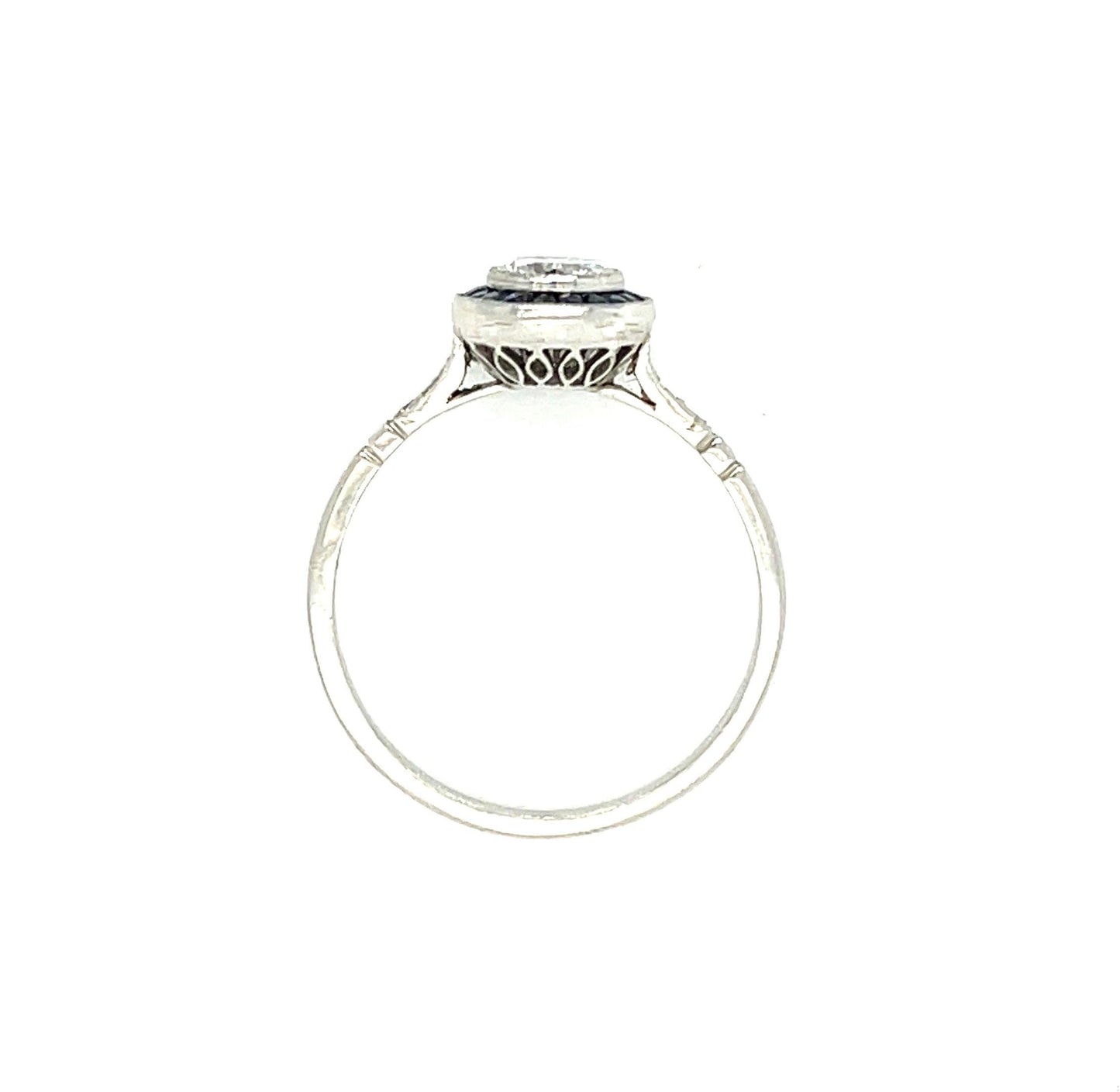 .55ct Radiant Cut Center Diamond .85ct Sap .10ct Dia PT Handmade Ring