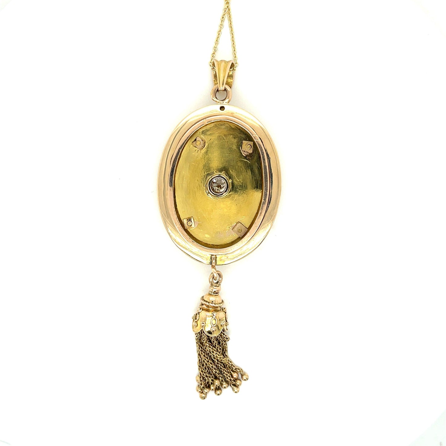 Victorian .50ct Old Euro Diamond Antique 14KY Pendant (Circa 1880) 3.5in 19.60g