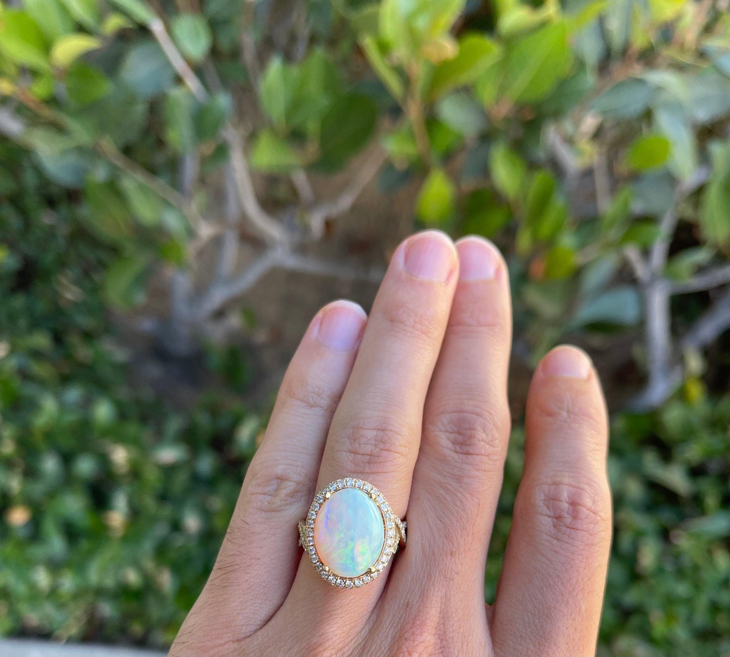 6.30ct Australian Opal 14KY Ring
