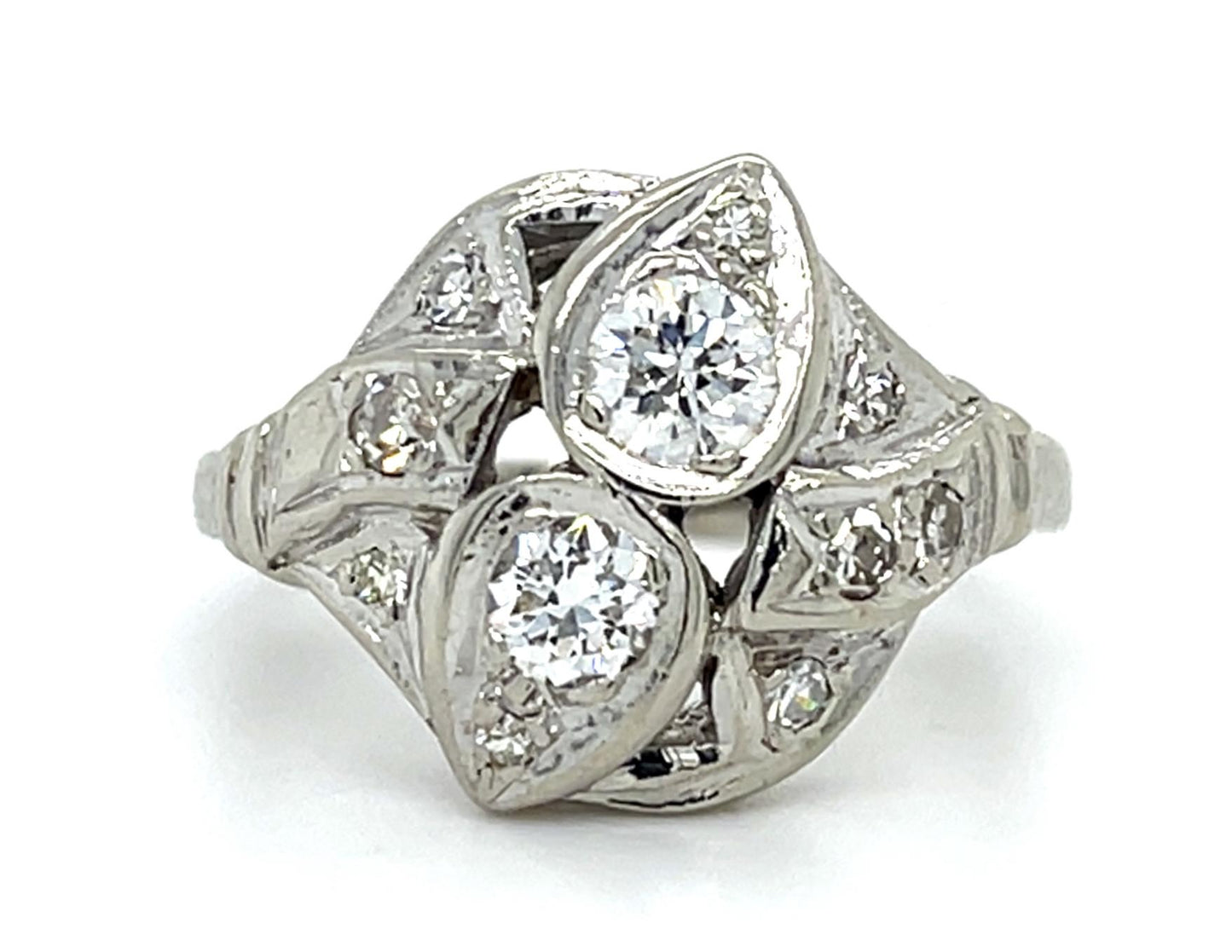 Art Deco .40ct Old European Diamond Platinum Ring (Antique 1930s) .24ct SD