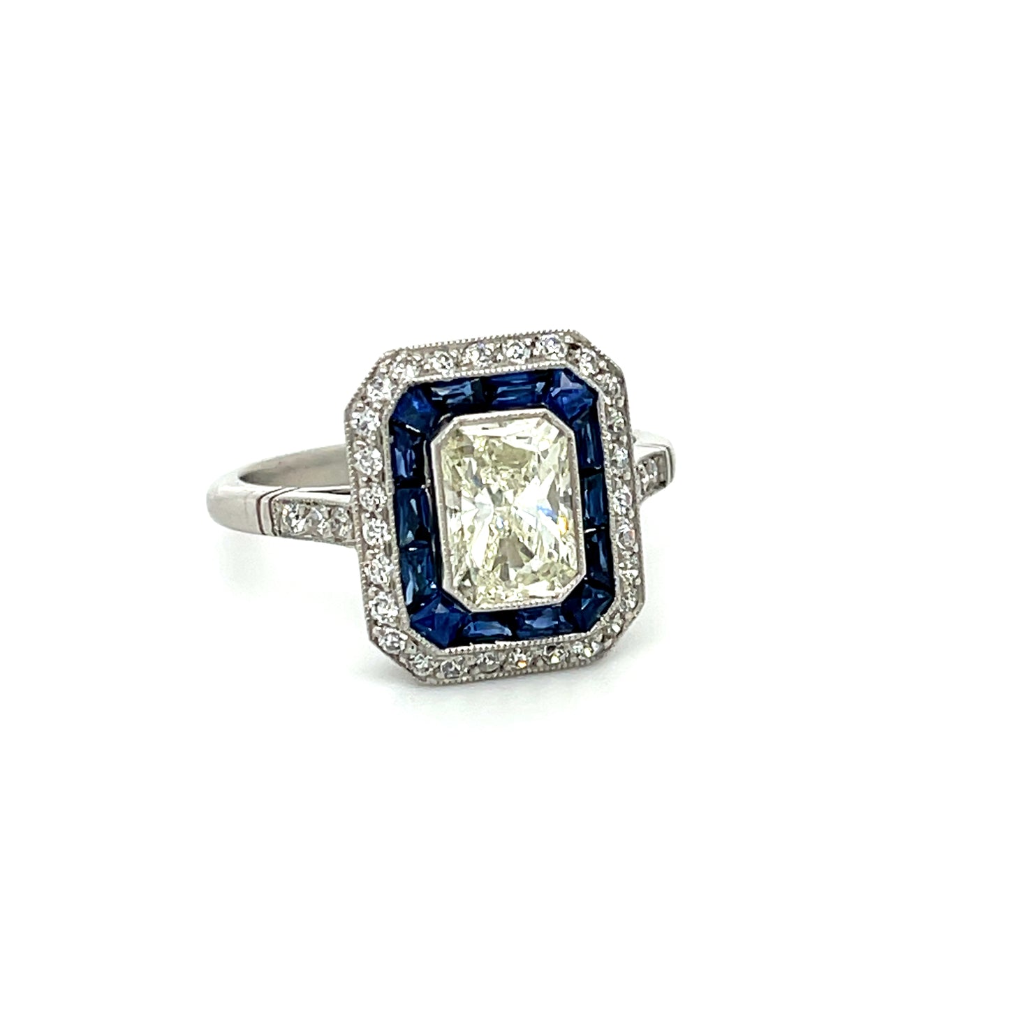1.01 Radiant Cut Diamond Handmade Platinum Ring