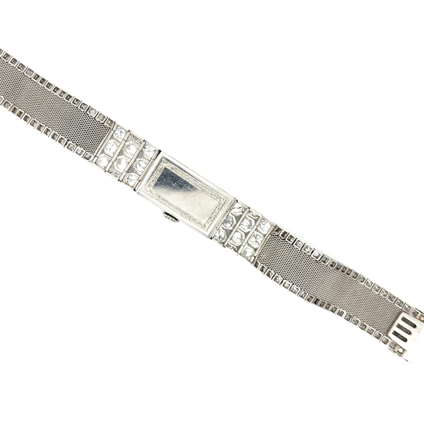 Art Deco 5.50ct Diamond Antique Platinum Watch (Circa 1920s)