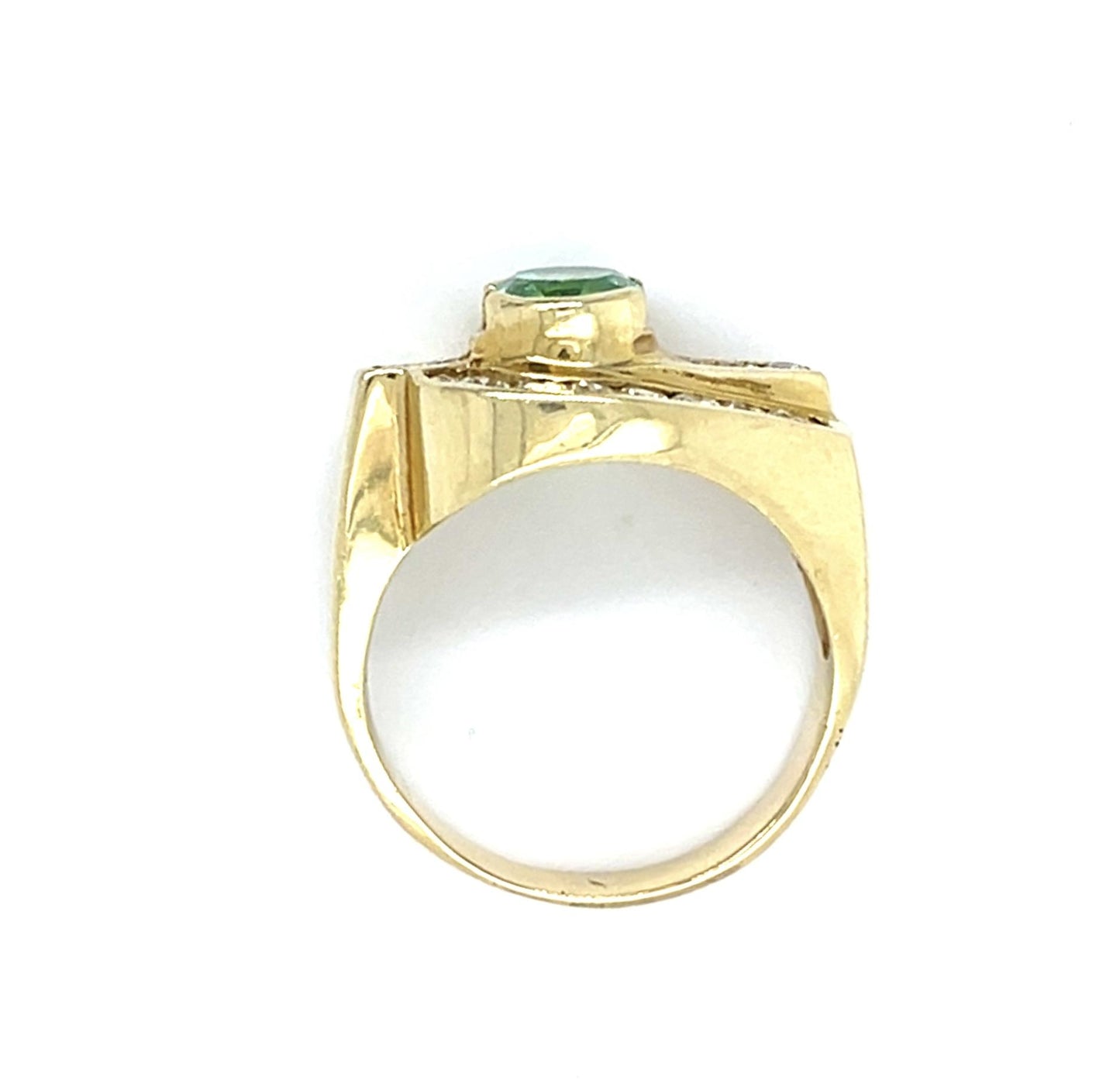1.70ct Emerald .56ct Diamond 10KY Ring (Estate 1970s) 7.70g 7.50 Size