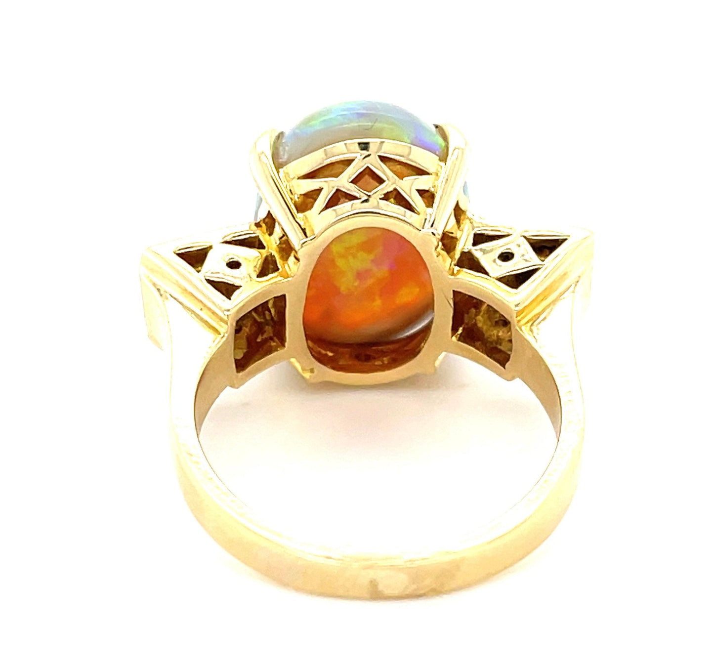 7.50ct Australian Opal Three Stone Ring