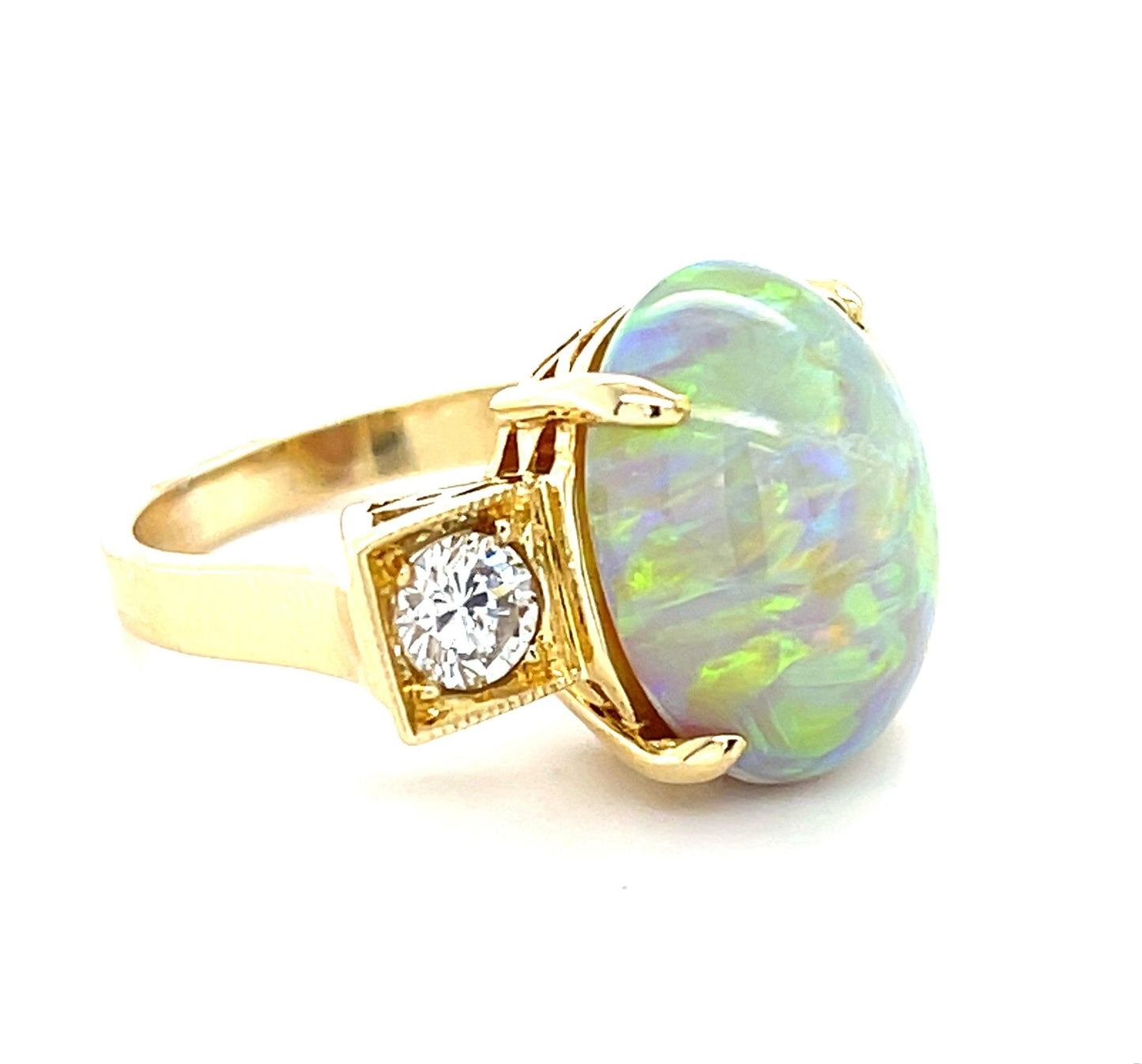 7.50ct Australian Opal Three Stone Ring