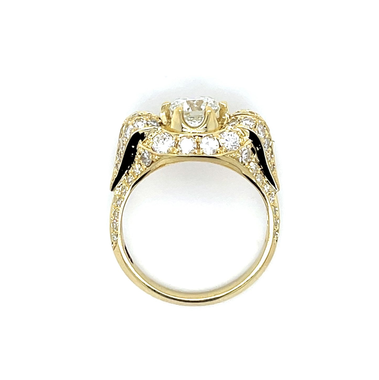 .93ct I VS1 Transitional Cut Diamond 18KY Estate Ring 1.04ct SD 7 Size 5.57g