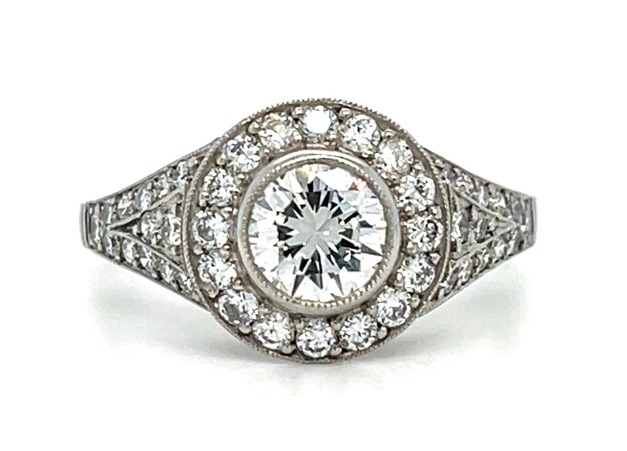 .60ct Round Brilliant Diamond Platinum Handmade Ring .88ct SD 4.30g 6 Size