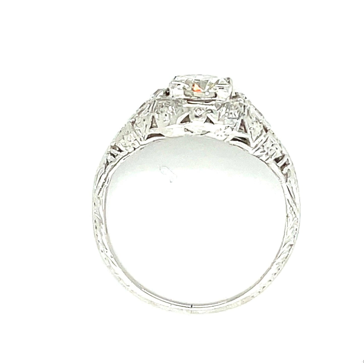 .82ct GIA J VS1 Diamond .08ct SD Platinum Art Deco Antique Ring