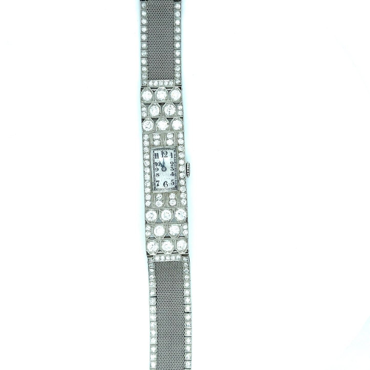 Art Deco 5.50ct Diamond Antique Platinum Watch (Circa 1920s)