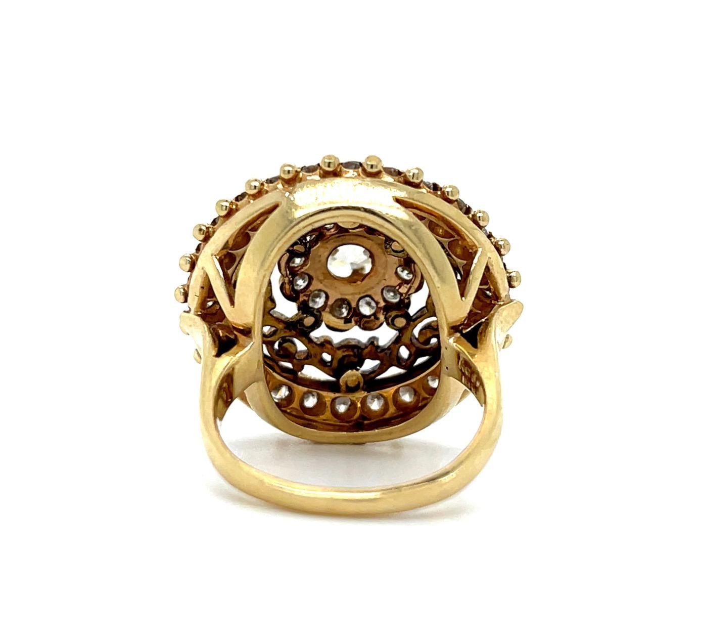 .80 OEC CD Enamel 14KY Vintage Ring (c 1960s) 1.40ct SD 6.50 Size 11.62g