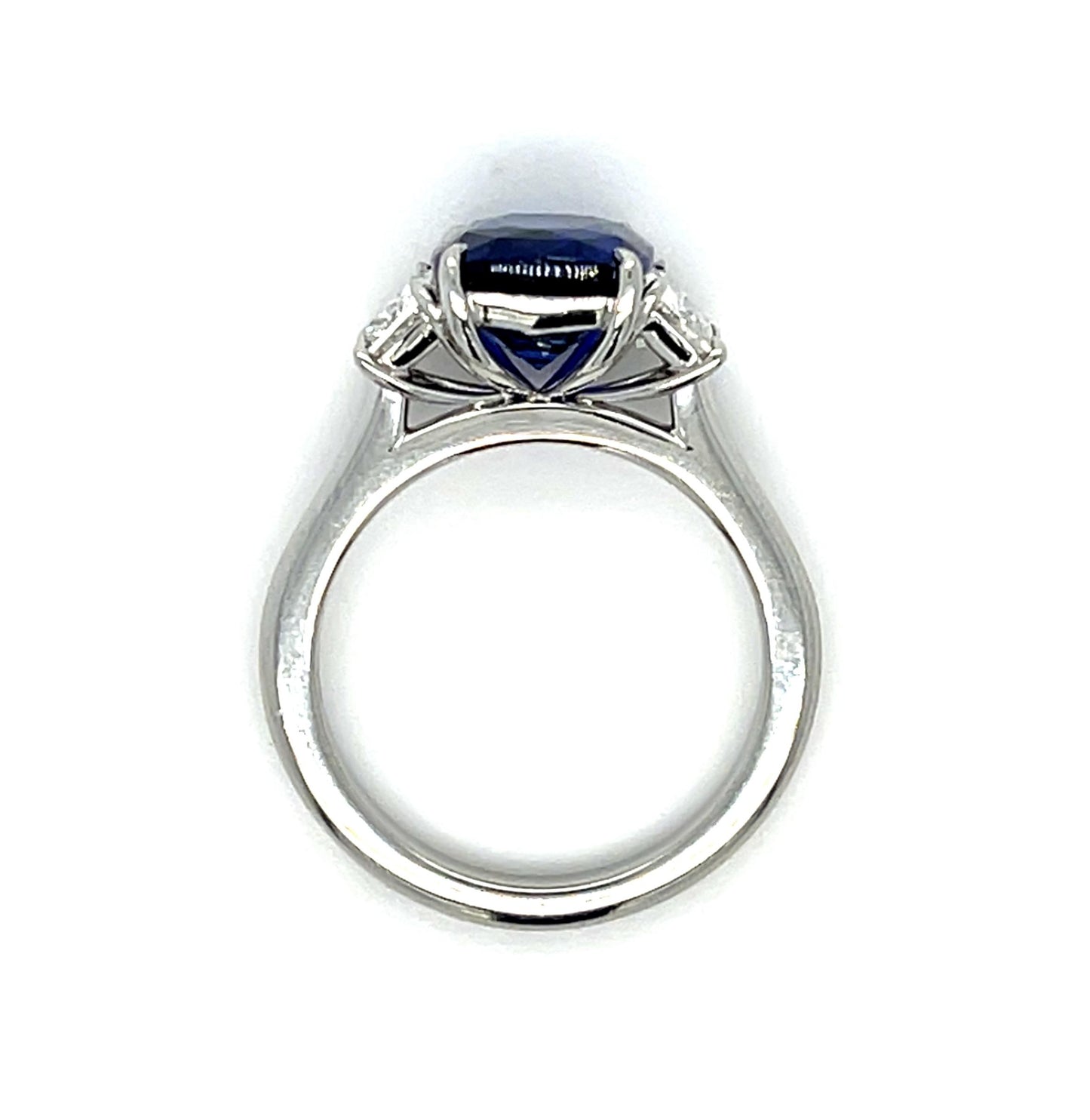 3.49ct Heated GIA Sapphire .84ct Diamond Platinum Ring 6g 5.50 Size