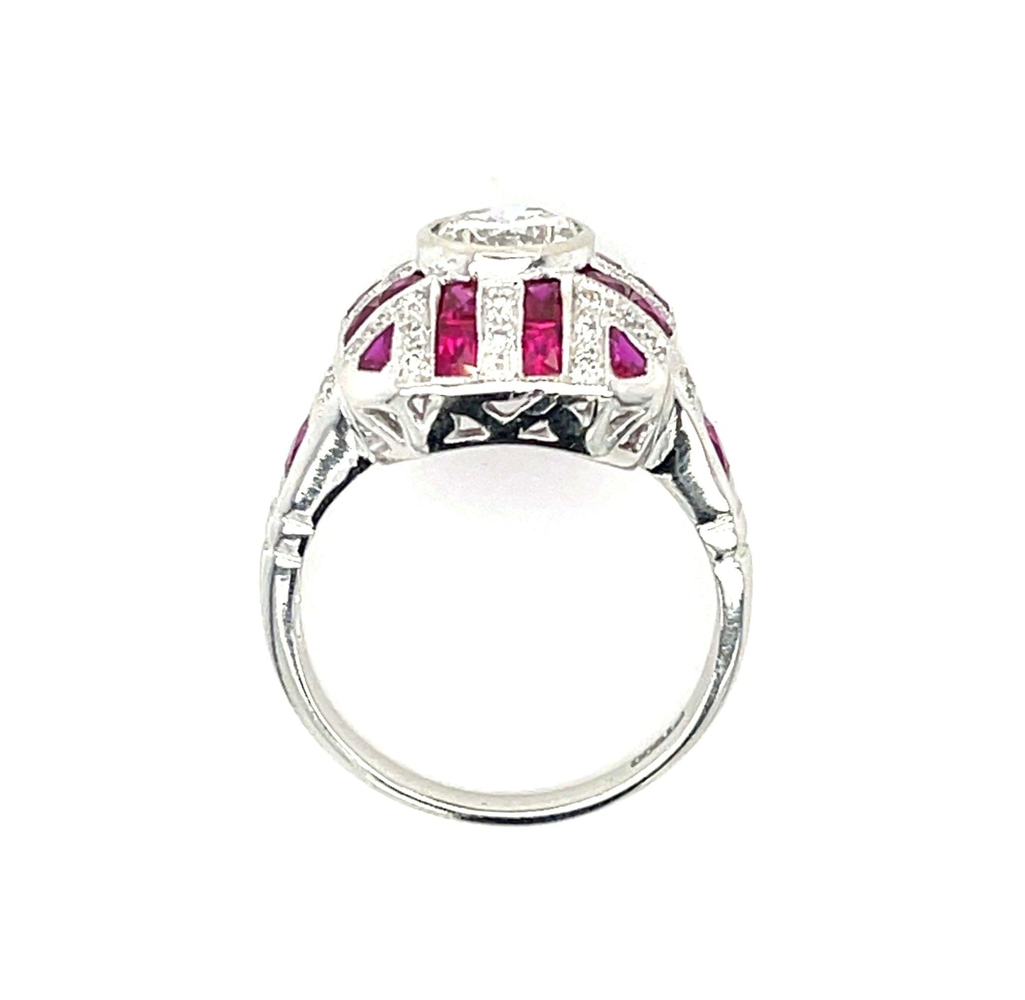 .94ct CD Platinum Handmade Ring 1.40ct Calibre Rubies .48ct SD