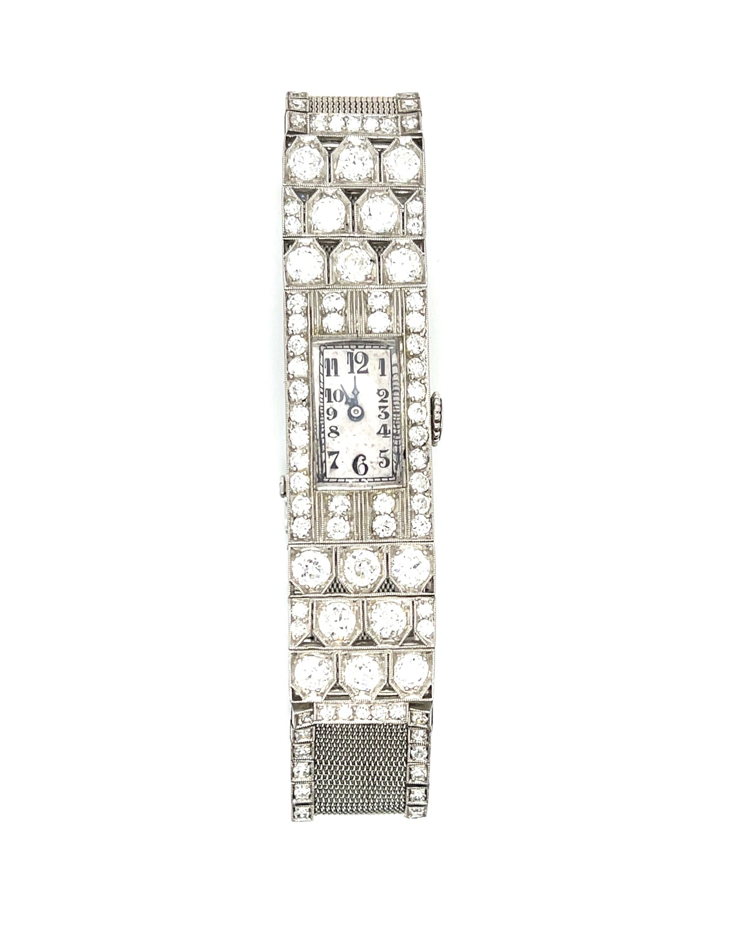Art Deco 5.50ct Diamond Antique Platinum Watch (Circa 1920s)