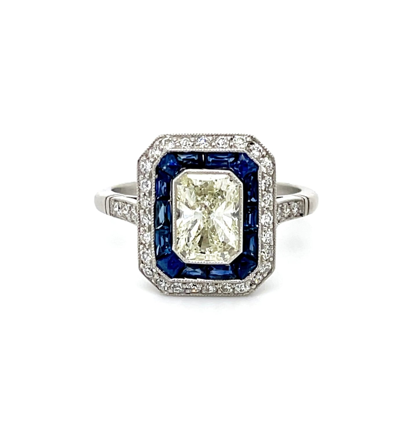 1.01 Radiant Cut Diamond Handmade Platinum Ring