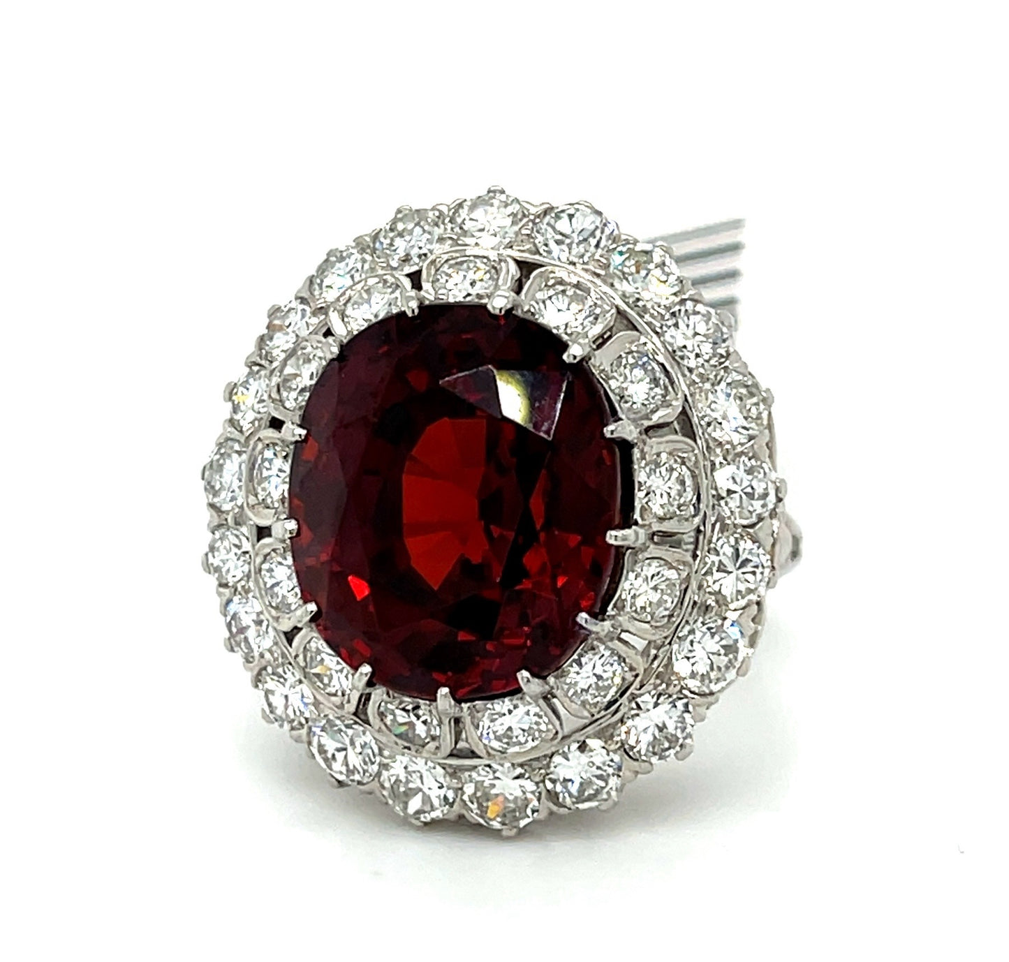 18.14ct Spessartite Garnet Ring Platinum 4ct Diamond