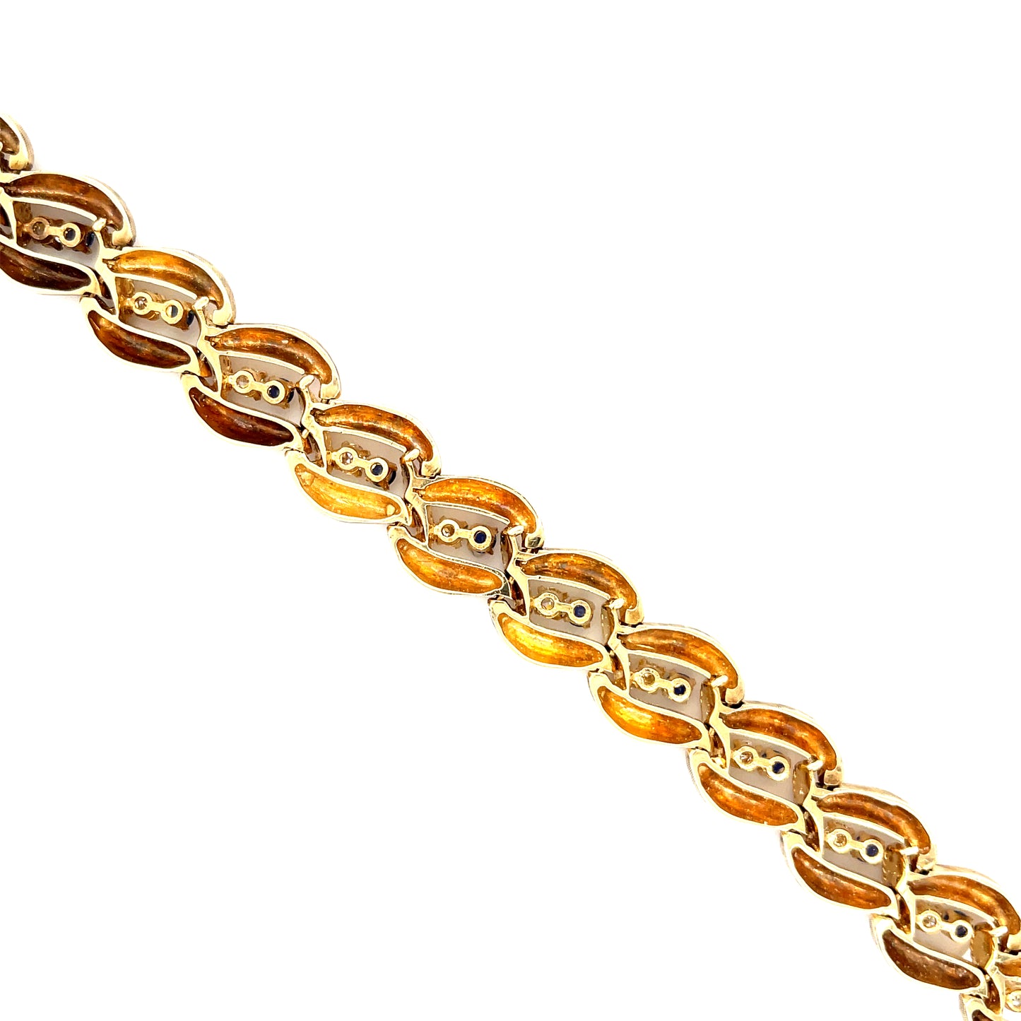 2ct Sapphire 1.80ct Diamond 18KY Vintage Bracelet (Circa 1960s)