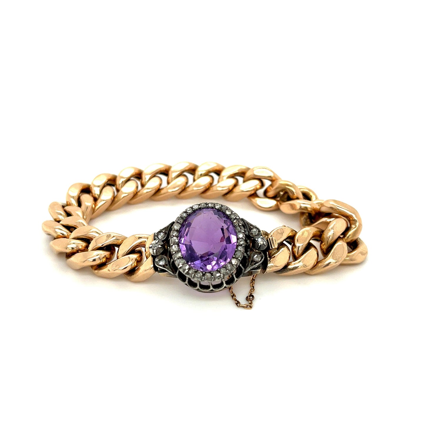 Amethyst 13ct and Diamond Victorian Bracelet