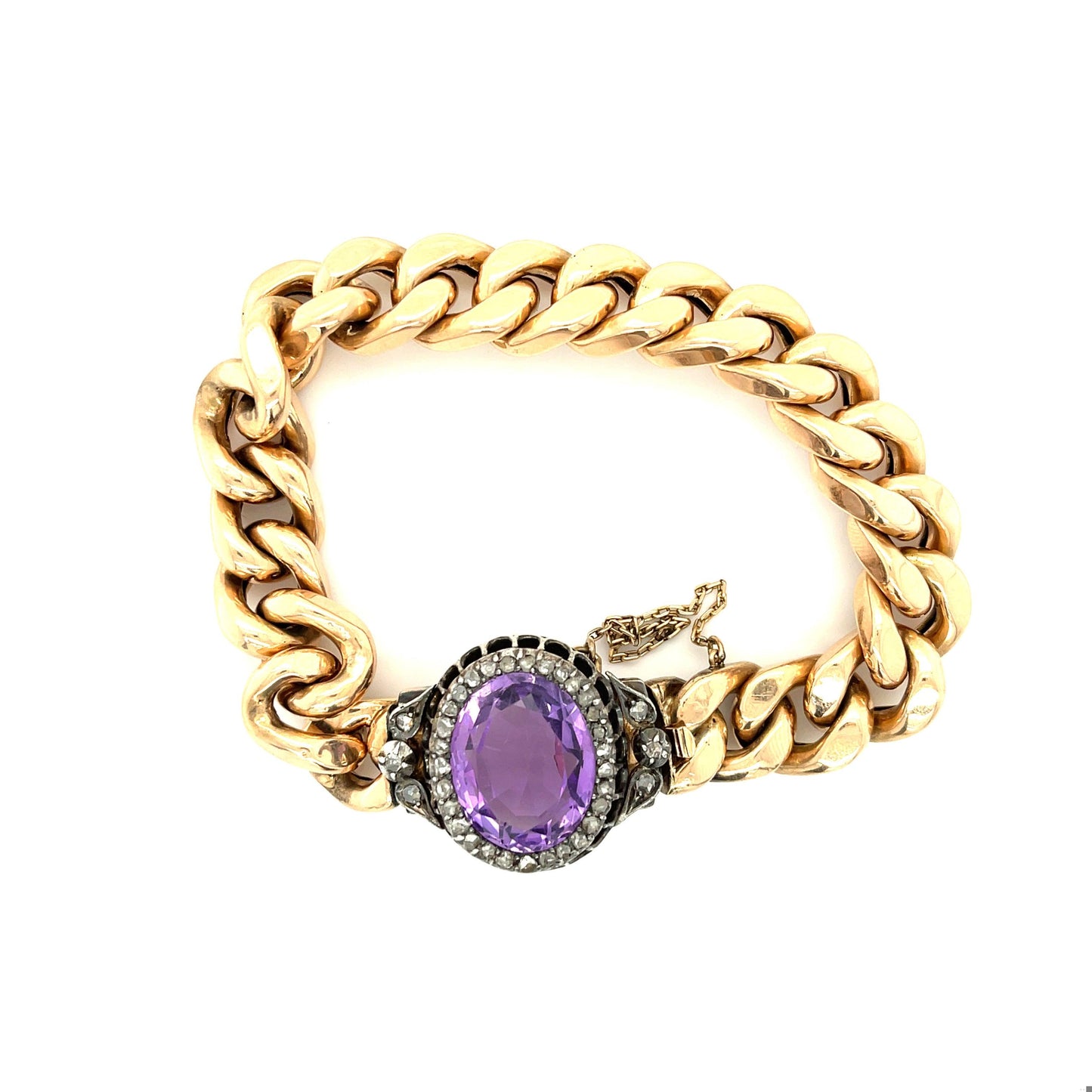 Amethyst 13ct and Diamond Victorian Bracelet