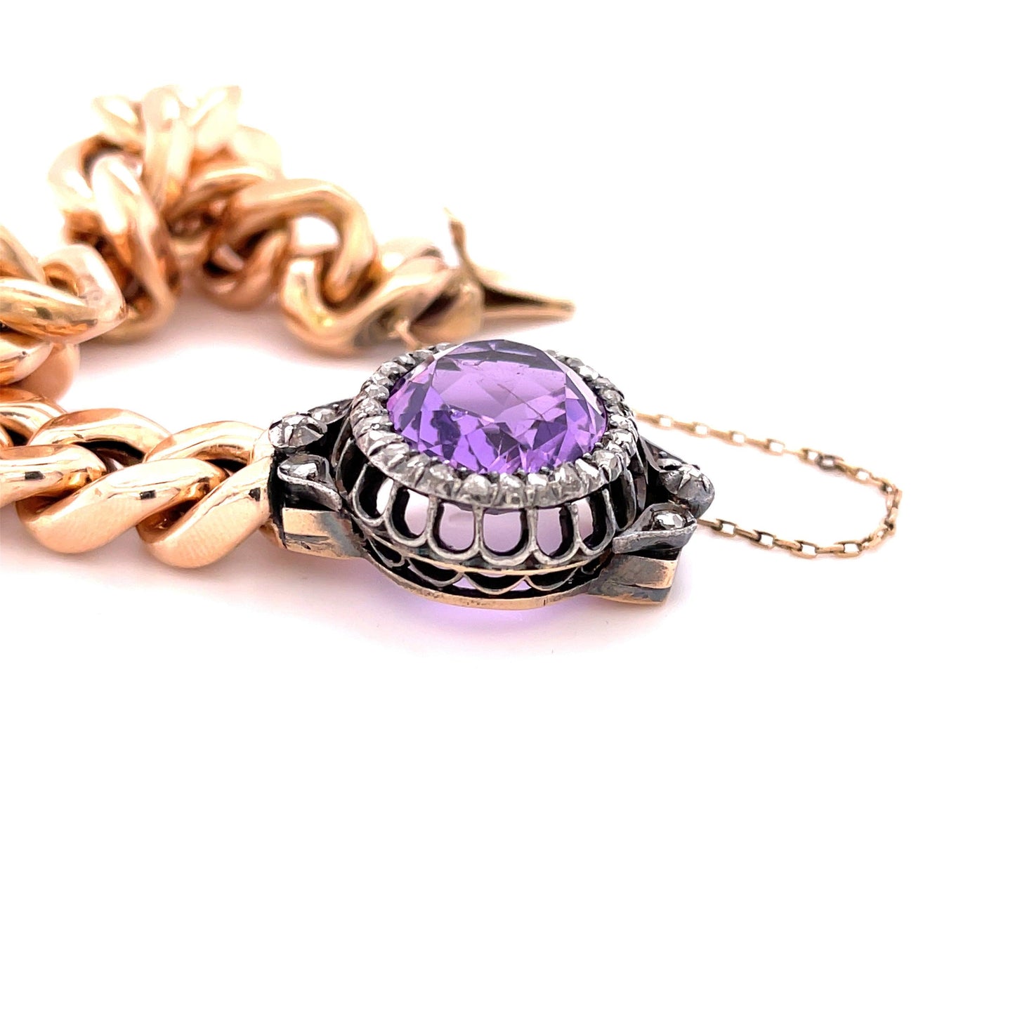 Amethyst 13ct and Diamond Victorian Bracelet
