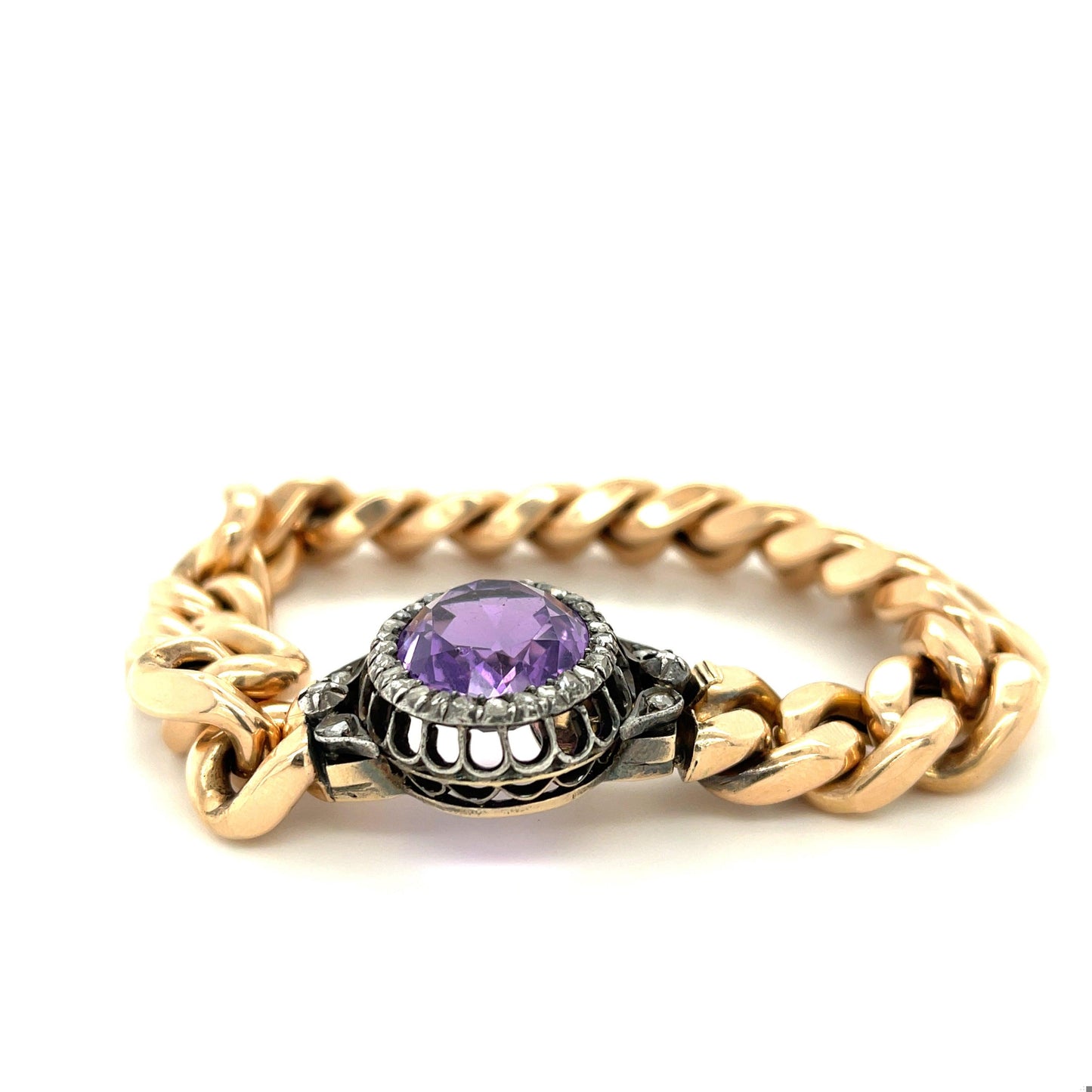 Amethyst 13ct and Diamond Victorian Bracelet