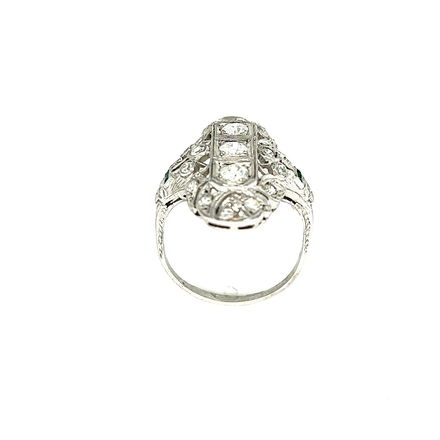 Art Deco 0.90ct Diamonds Platinum Antique Three Stone Ring (Circa 1920s)