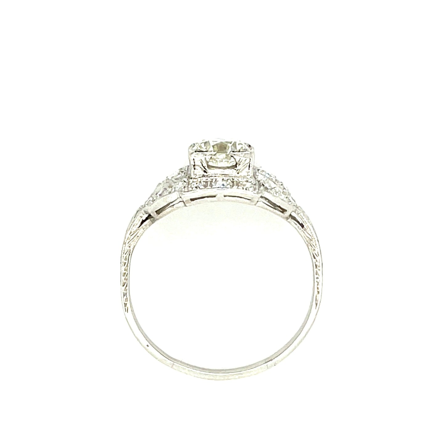 Art Deco .92ct Old European Cut Diamond .55ct SD PT Ring (Circa 1930s)