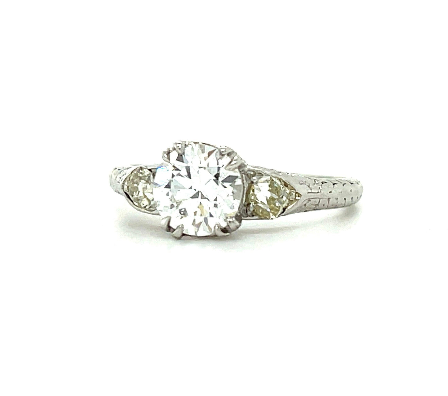 Art Deco (Circa 1930s) .99ct GIA G VS1 Old European Dia .10ct SD Platinum Ring