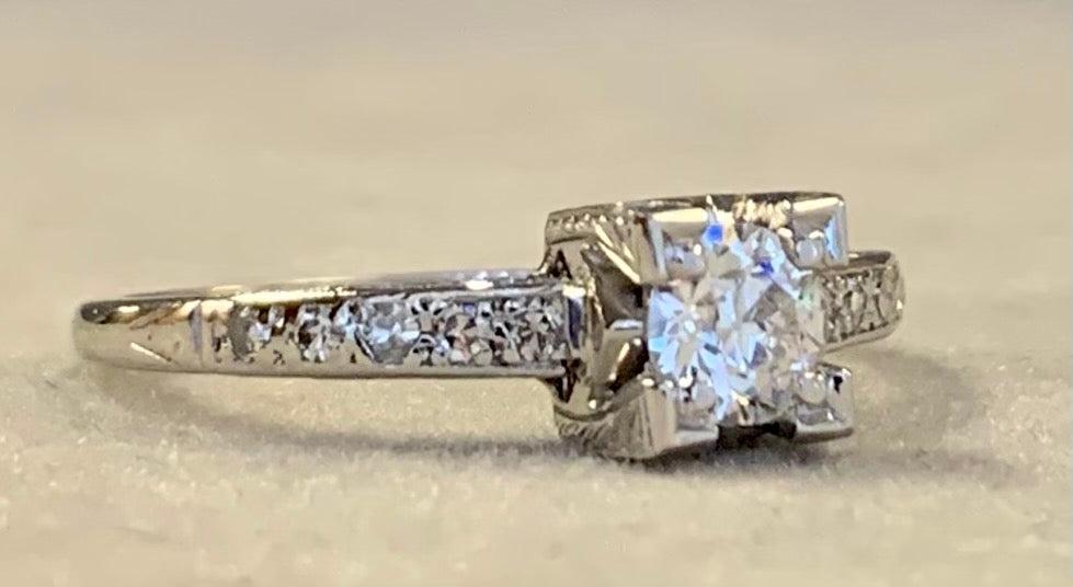 Art Deco Diamond .31ct Ring