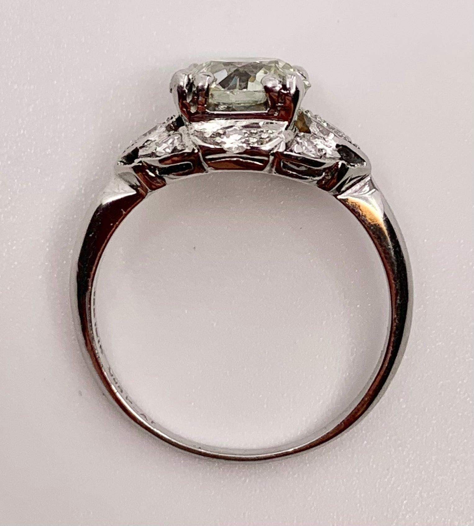 Art Deco Platinum 1.67ct Diamond Ring