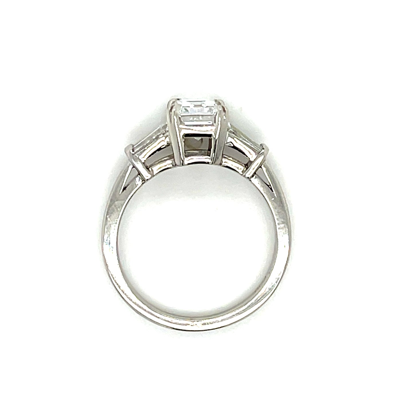 1.41ct Emerald Cut Diamond GIA D VVS2 Platinum Ring .85ct Modified Baguette Diamonds