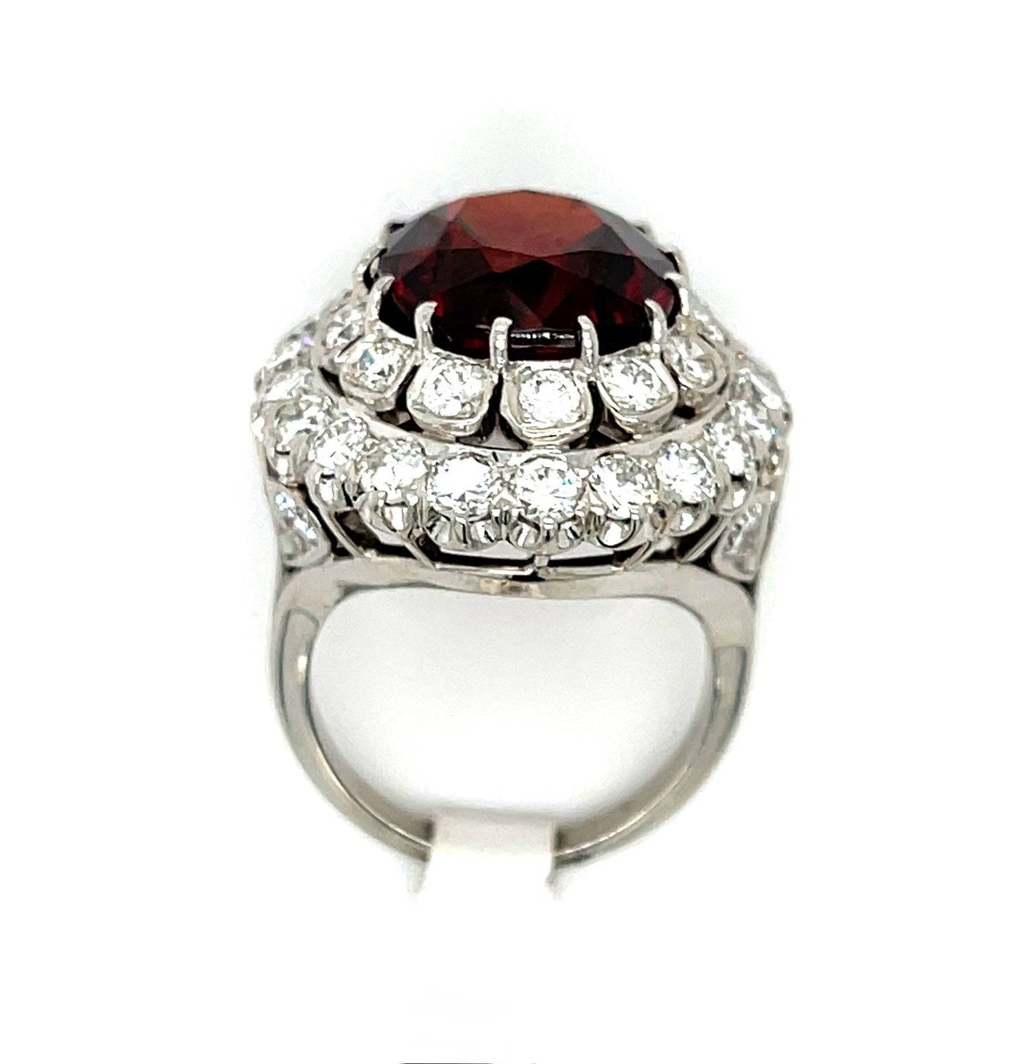 18.14ct Spessartite Garnet Ring Platinum 4ct Diamond