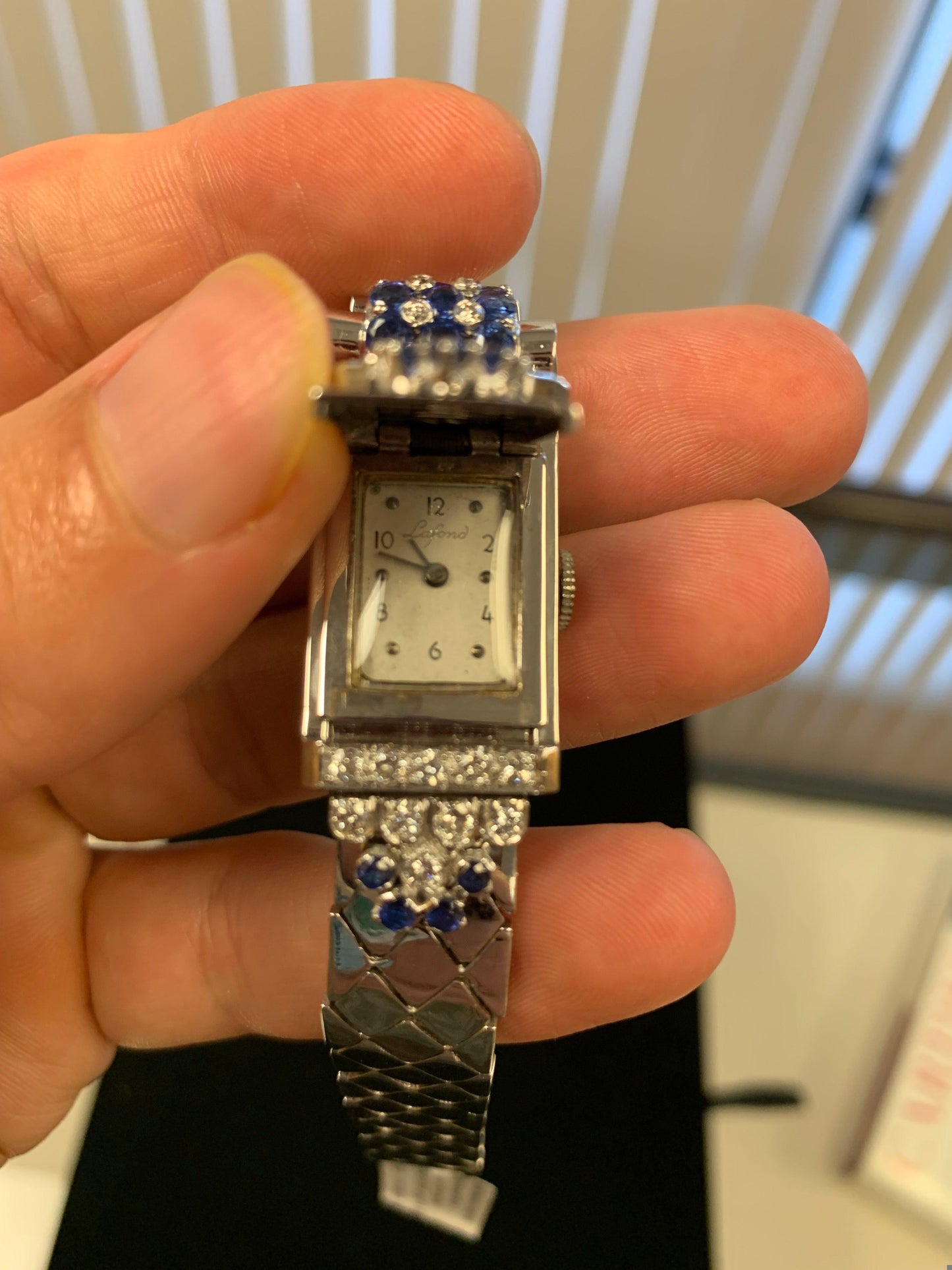Designer Retro Diamond and Sapphire Watch