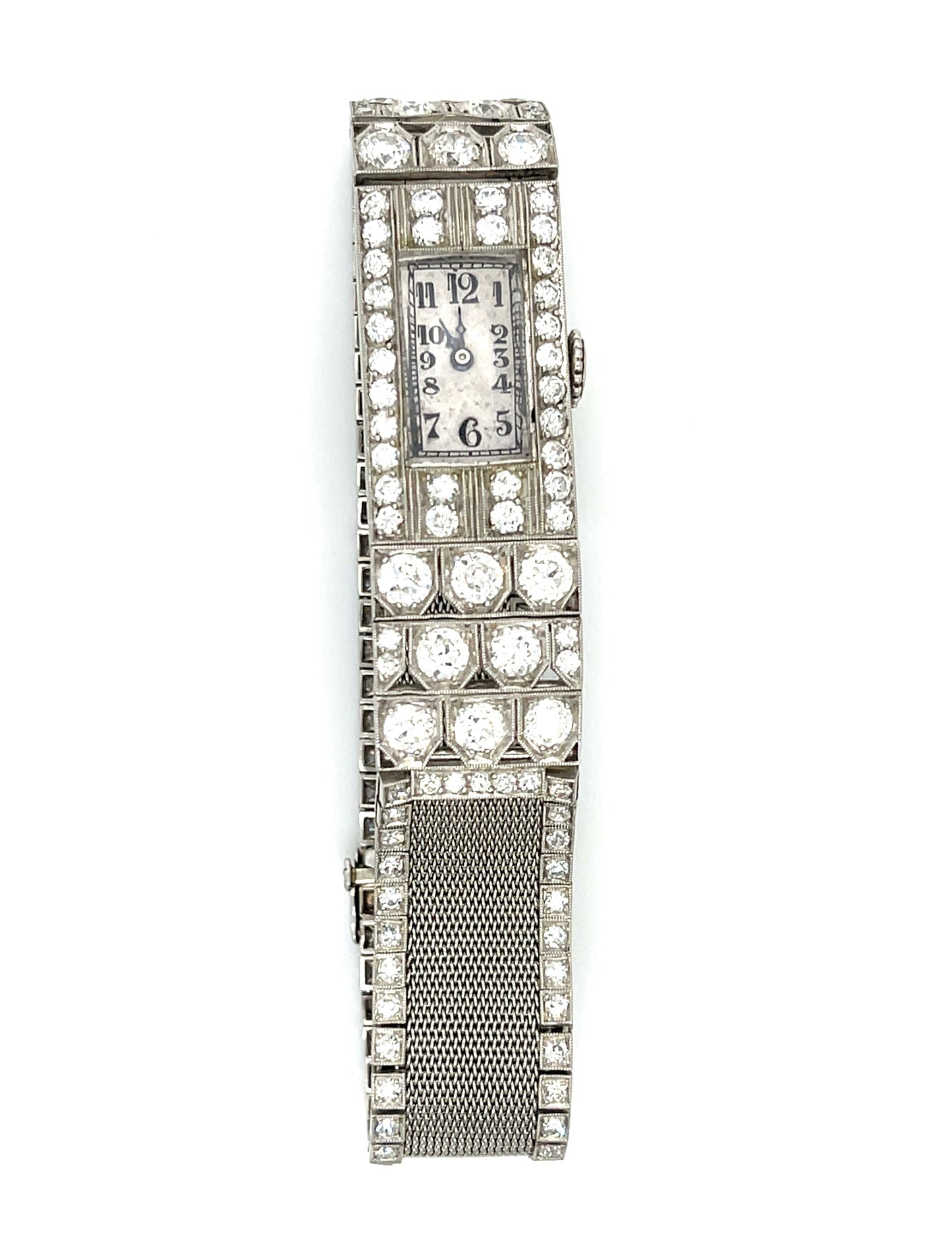 Art Deco 5.50ct Diamond Antique Platinum Watch (Circa 1920s)