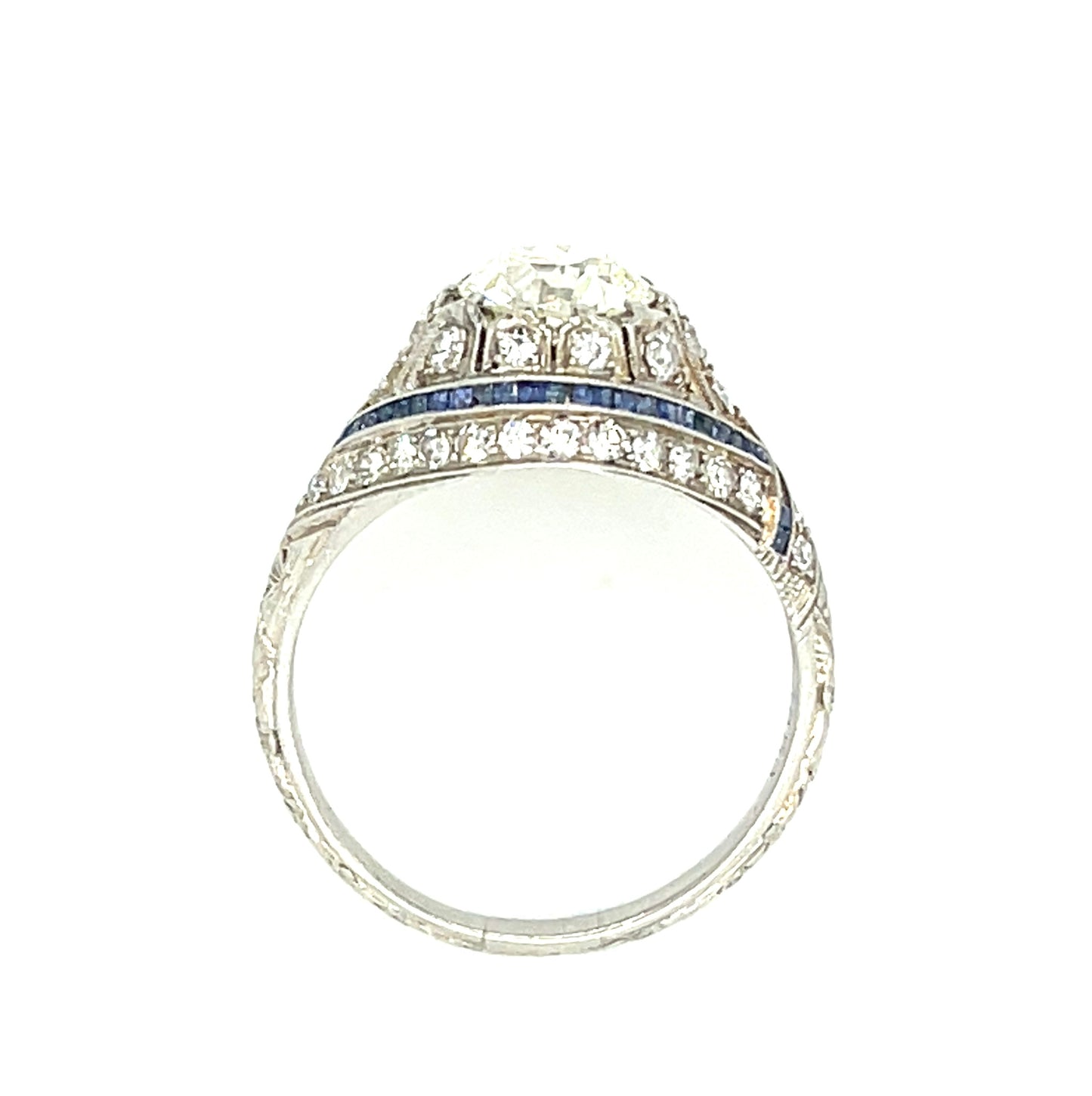 Art Deco (Circa 1920s) 1.25ct Old European Cut Diamond .64ct SD Platinum Antique Ring