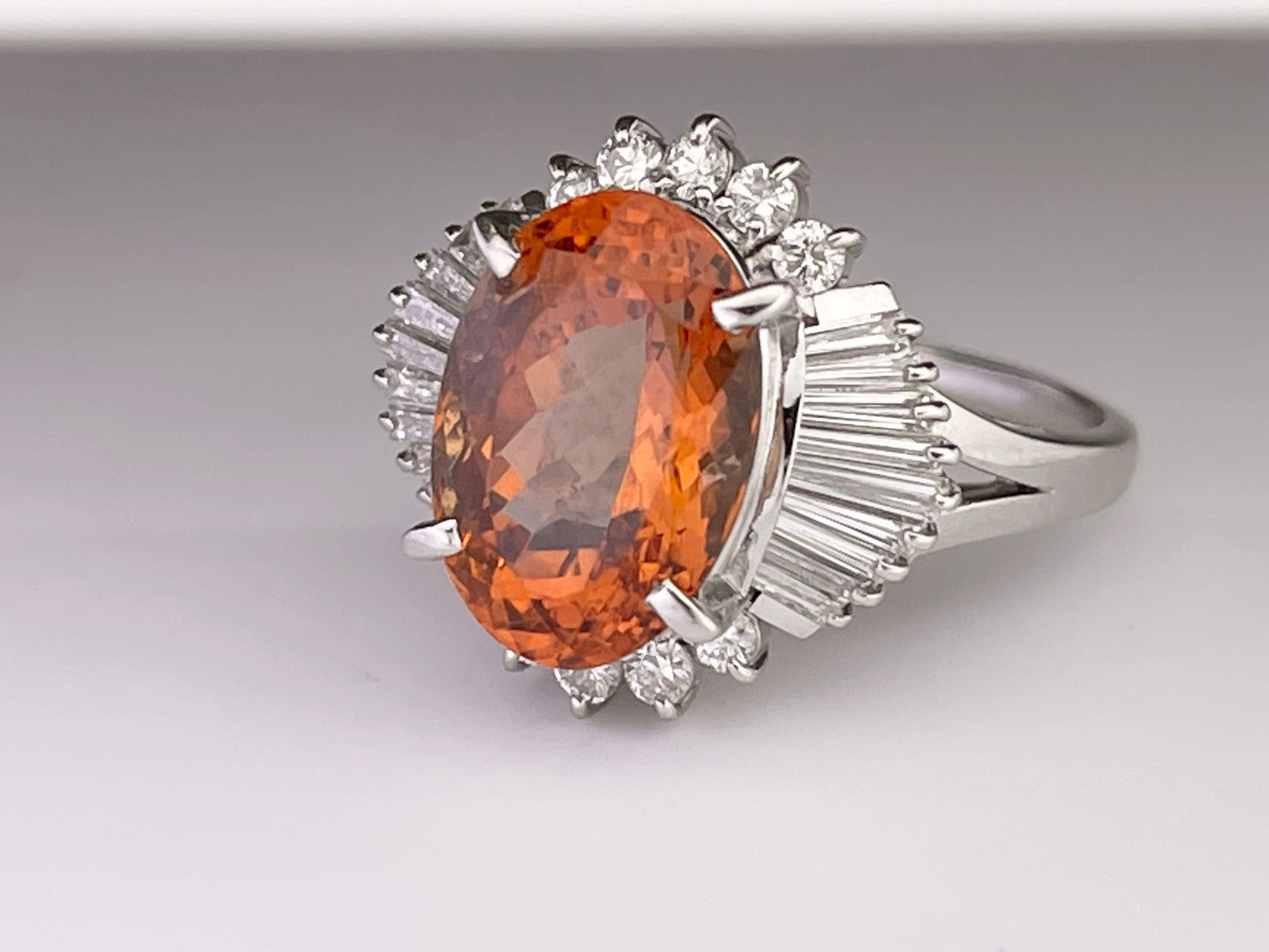 GIA Imperial Topaz 6.02ct and Diamond Ring
