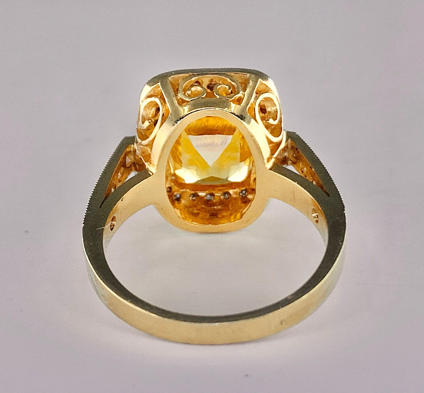 GIA Yellow Sapphire 5.60ct and Diamond Ring