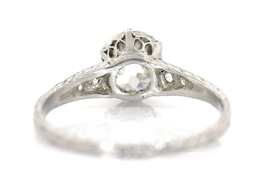Art Deco PT Ring (Circa 1920s) GIA D VS2 Old Mine Cut Diamond 1.53ct | SD .06ct