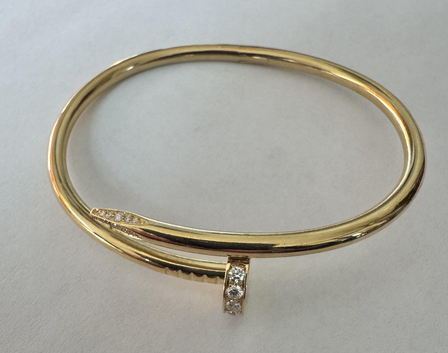 Original Cartier 1ct Diamond 18KY Nail Bracelet
