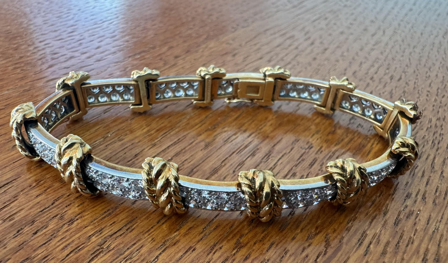 Original Tiffany & Co. 9.50ct Diamond 18K 2 Tone Bracelet