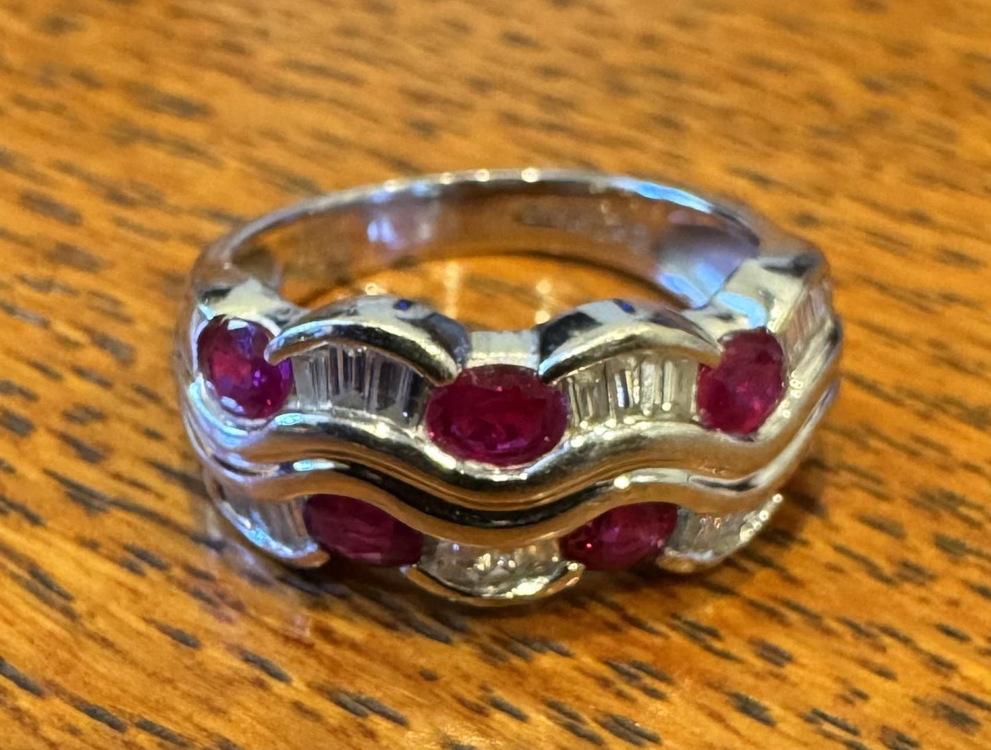 1.27ct Ruby .38ct Diamond 18KW Ring
