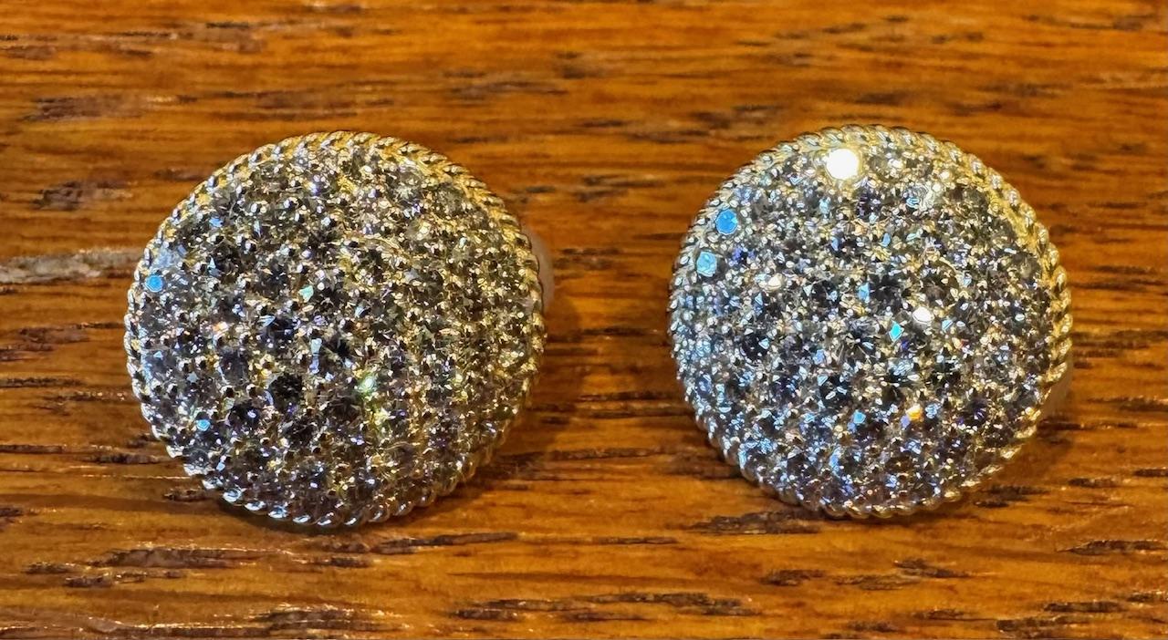 2.60ct Diamond 18KY Stud Cluster Earrings