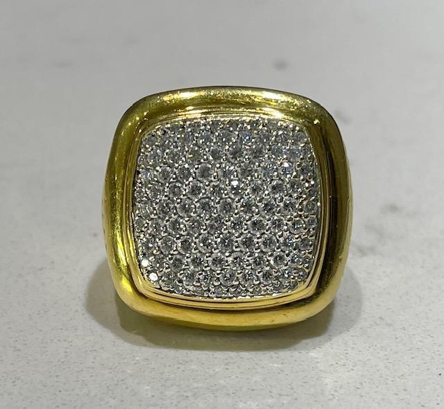 David Yurman 2.50ct Diamond 18KY Estate Ring 8.50 Size 33.80g