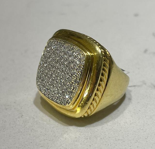 David Yurman 2.50ct Diamond 18KY Estate Ring 8.50 Size 33.80g