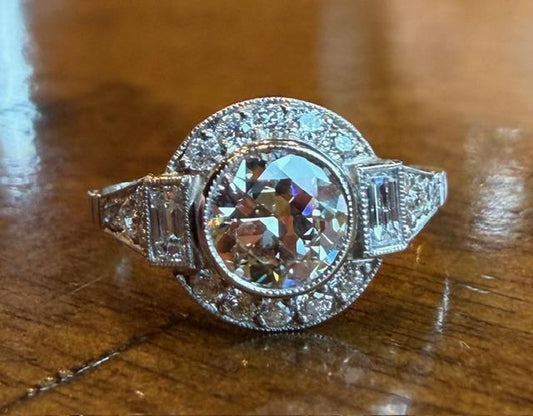 .85ct VS I-J Old European Cut Diamond PT Ring