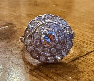 .30ct (H VS) Round Diamond Platinum Handmade Ring .88ct SD 4.06g